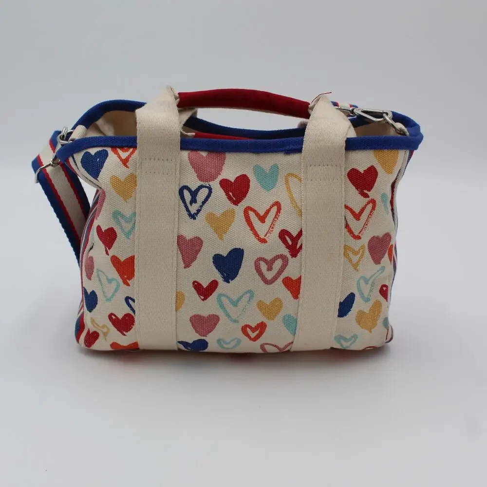 Brighton Red White and You Mini Tote Canvas Crossbody Bag Love Hearts Patriotic